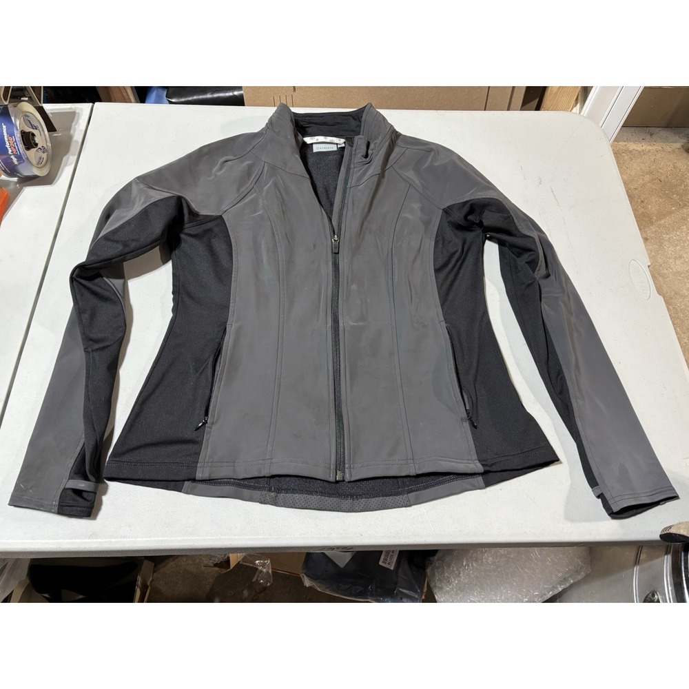 Athleta Black Gray Large Reflective Running Start Jacket Workout Athleisure